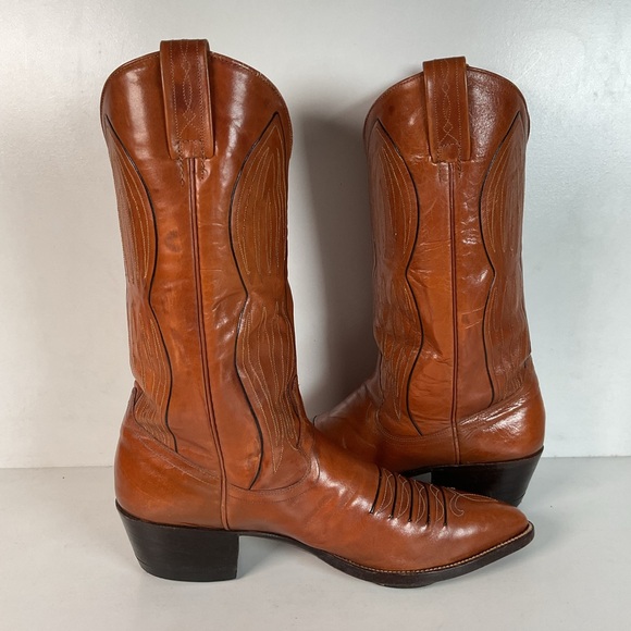 Vintage Dan Post Line Dancing Cowboy Boots 12 B Made in Spain - Picture 15 of 16